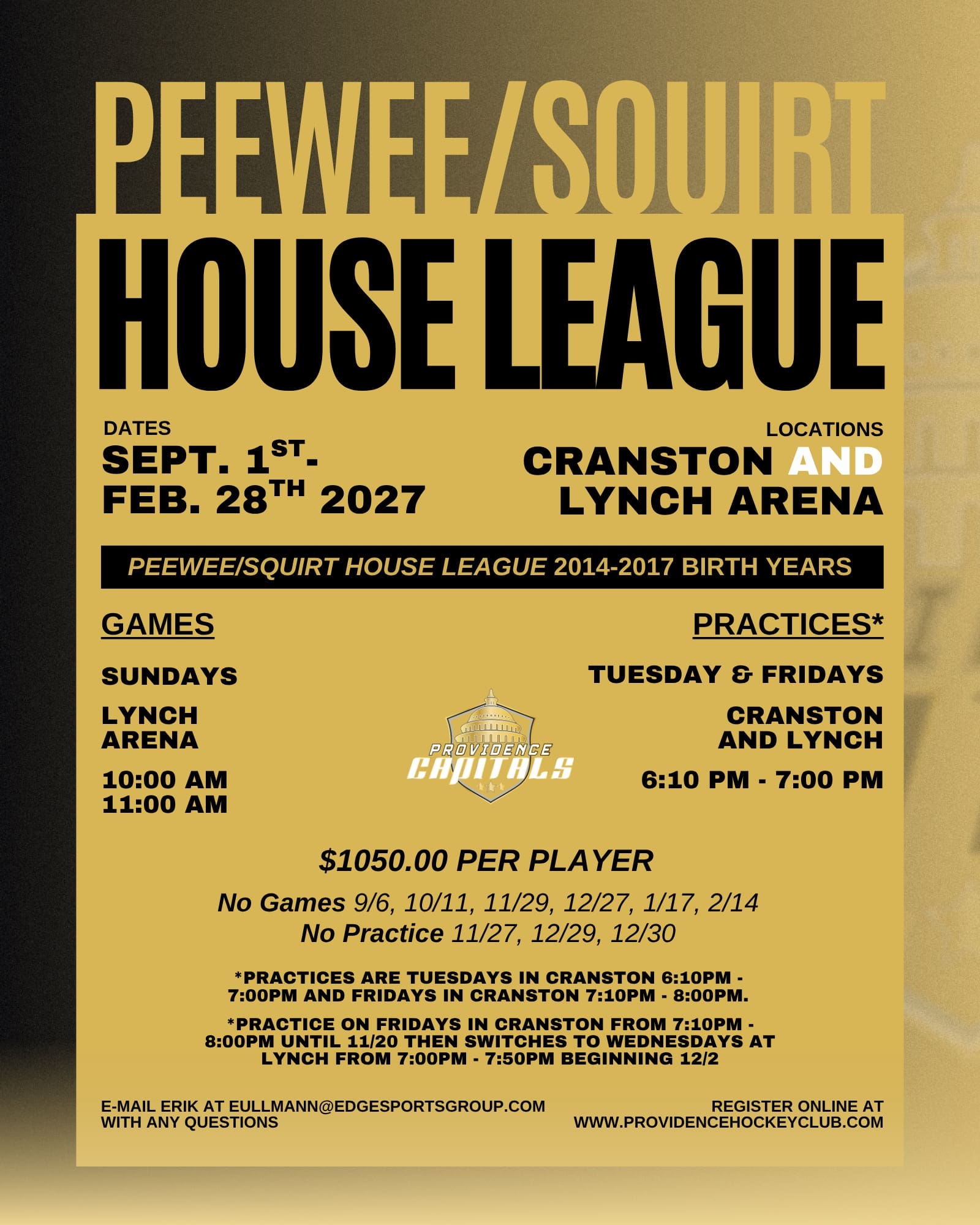 Capitals Hockey Graphics (8 x 10 in) - PEEWEE/SQUIRTS HOUSE LEAGUE UPDATED